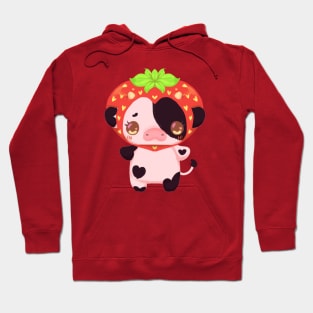 little cow with strawberry hat Hoodie